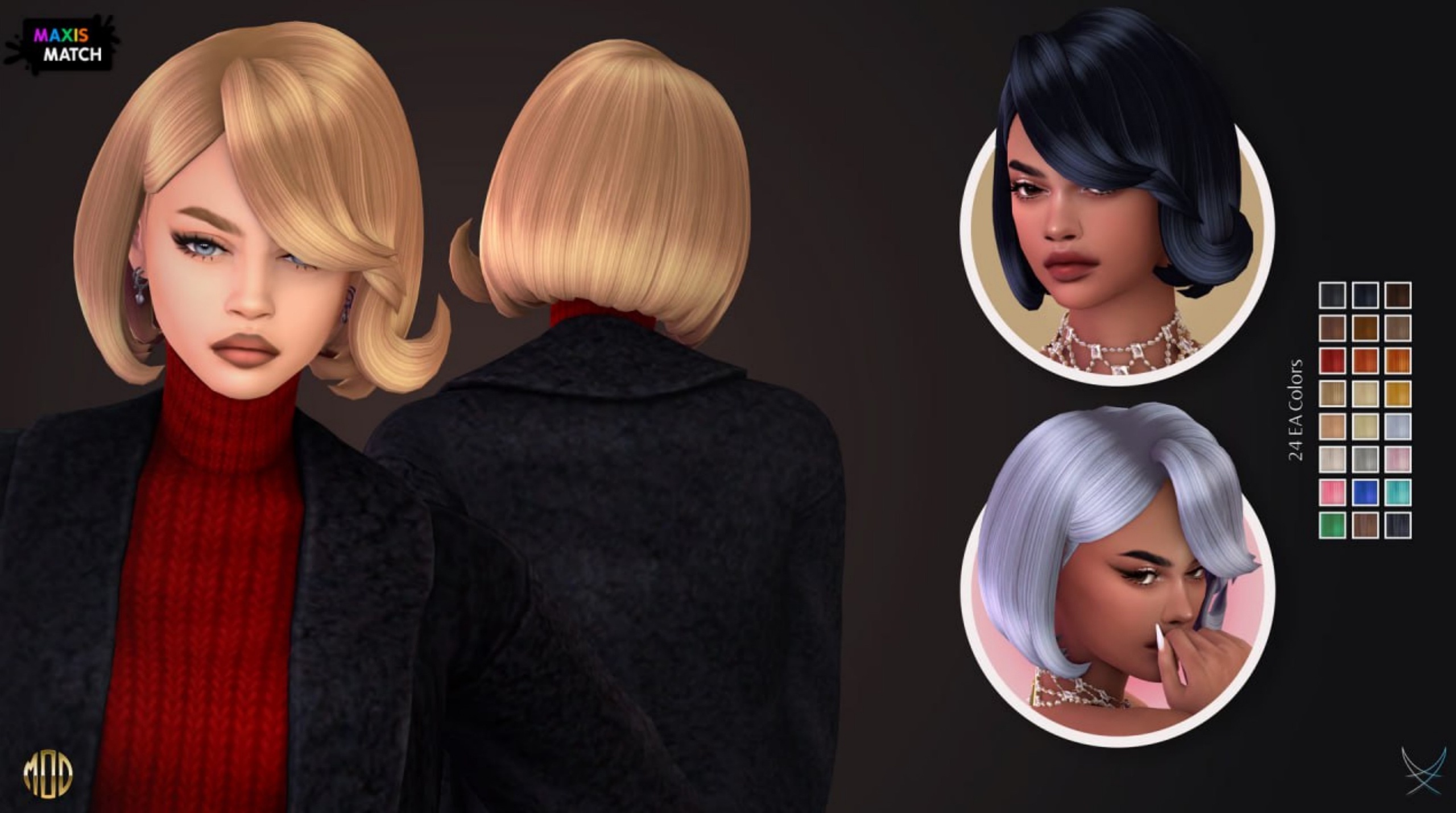 Aeris - Betty Hairstyle для Симс 4. Скачать мод