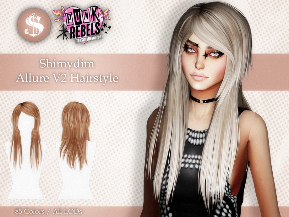 Allure V2 Hairstyle by Shimydim  для Симс 4. Скачать мод