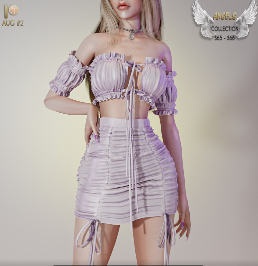 ANGELS PLUS Exclusive LILAC OUTFIT для Симс 4. Скачать мод
