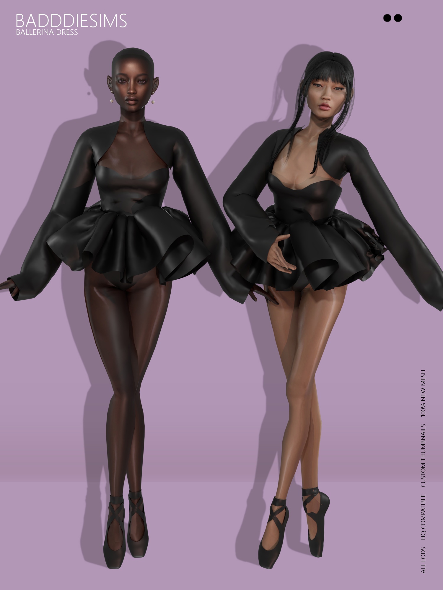🩰  Ballerina Dress  🩰 для Симс 4. Скачать мод