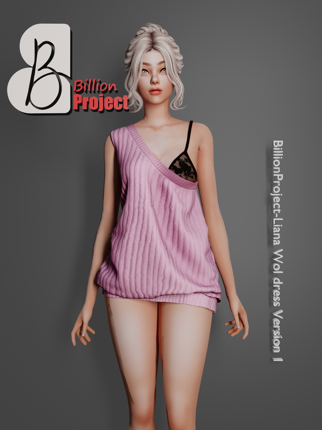 BillionProject-Liana Wol dress для Симс 4. Скачать мод