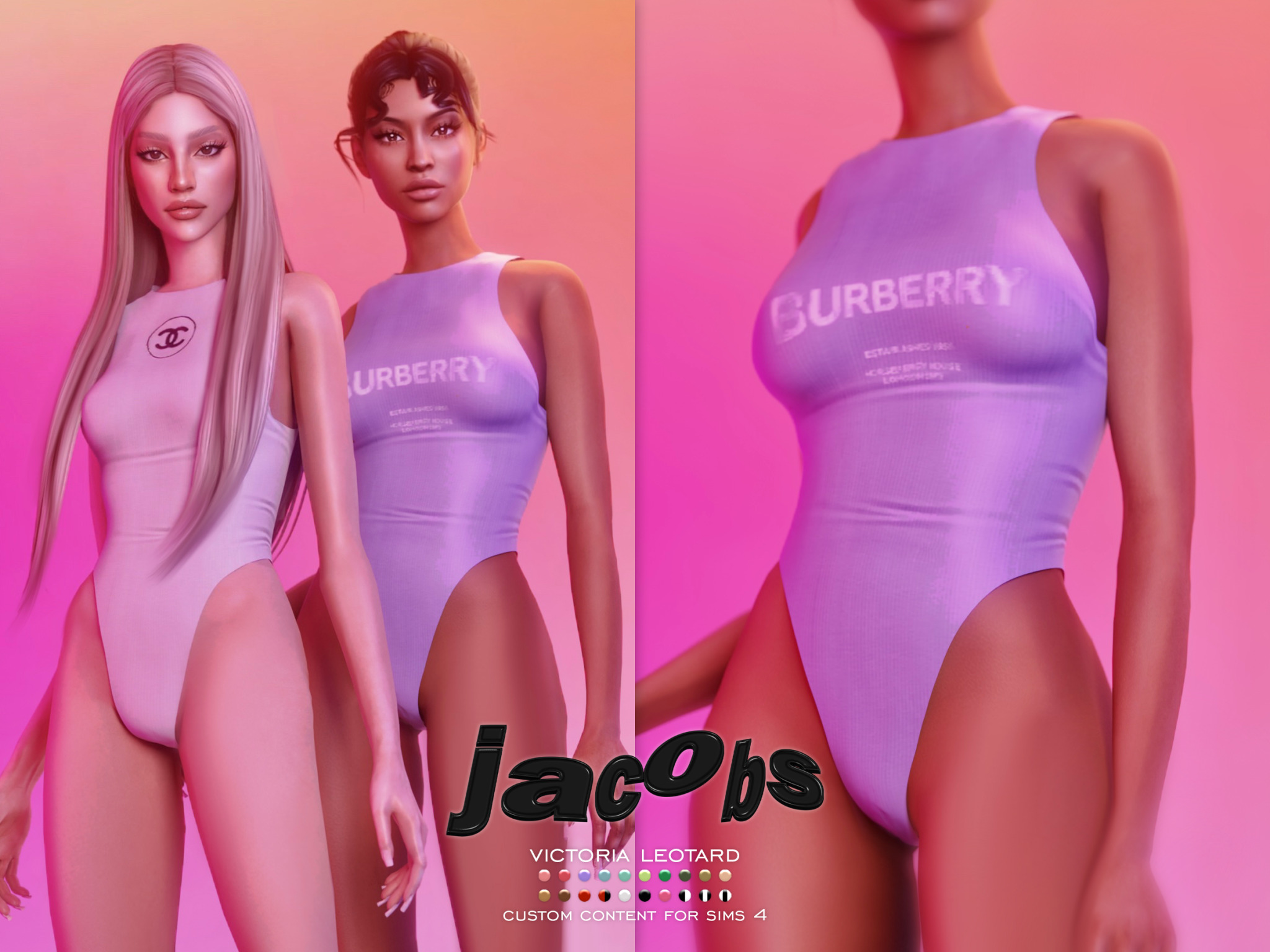 Боди - Victoria Leotard для Симс 4. Скачать мод
