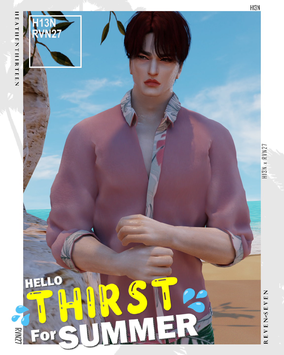 Button Down Open Collar Long Sleeve Shirt для Симс 4. Скачать мод