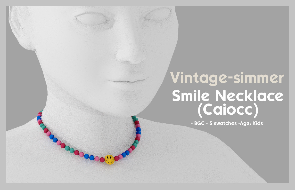 Чокер - Smile Necklace for Kids для Симс 4. Скачать мод