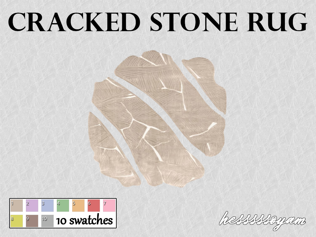 Cracked Stone Rug для Симс 4. Скачать мод
