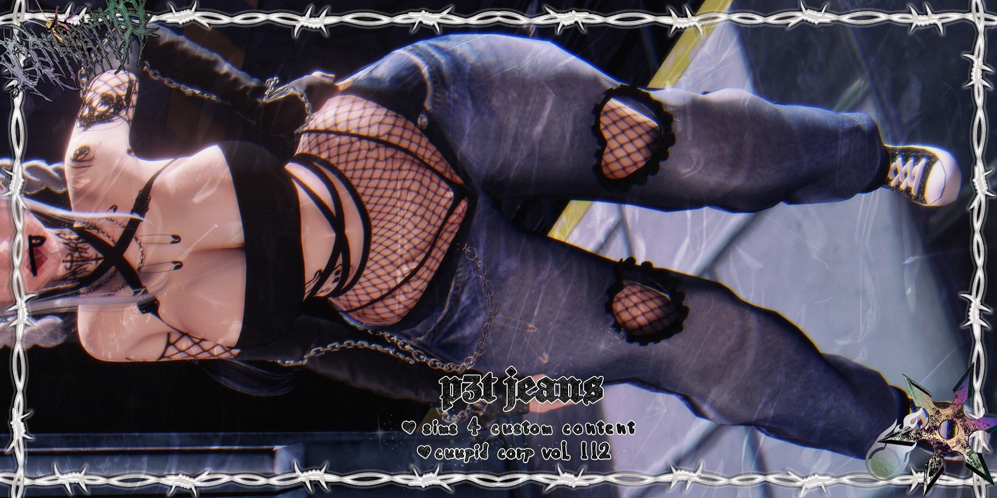 CUUPID CORP - P3T Jeans для Симс 4. Скачать мод