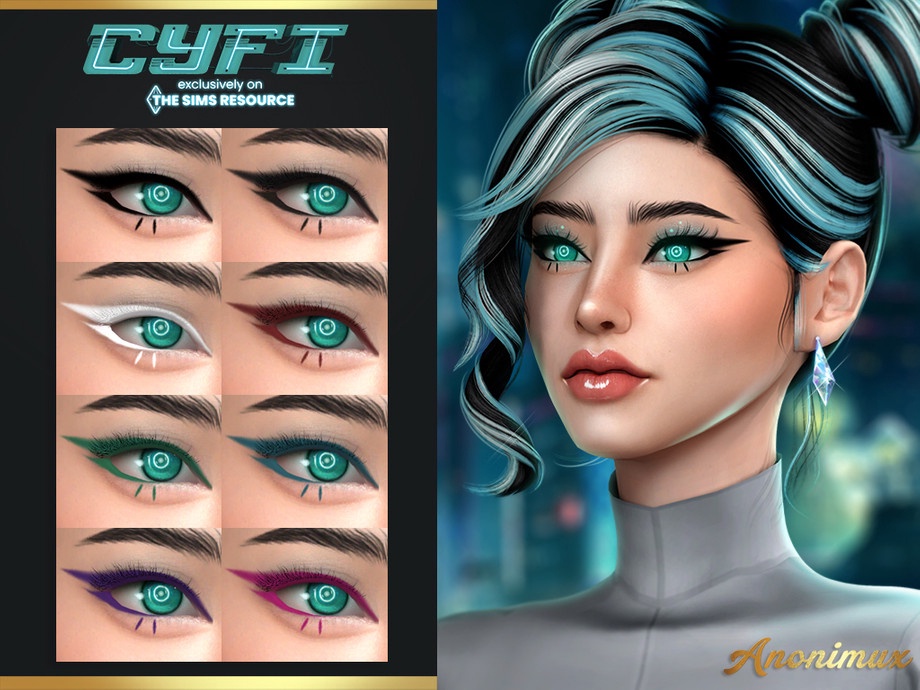 Cyfi Nana Eyeliner by Anonimux для Симс 4. Скачать мод