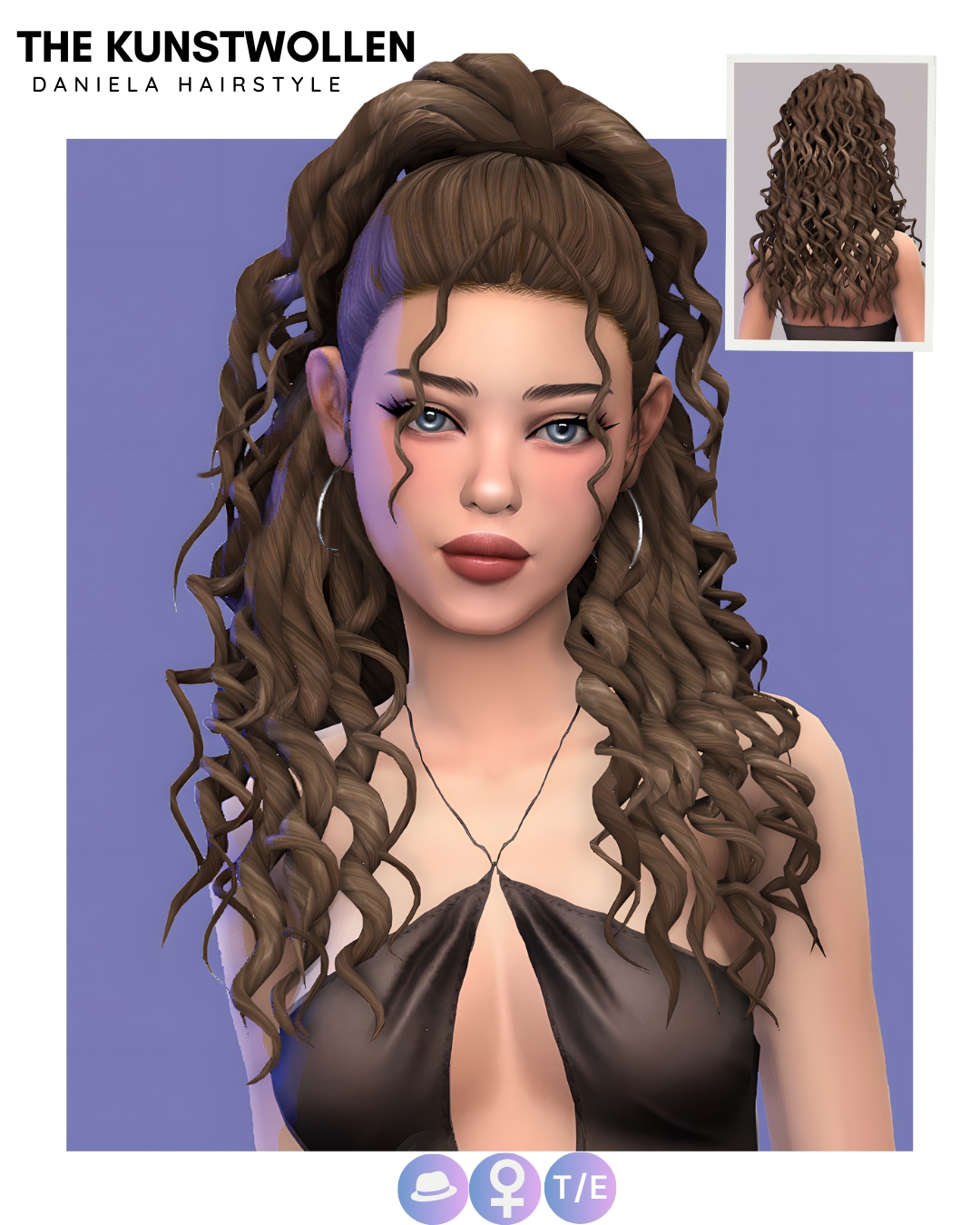 Daniella hairstyle by The Kunstwollen для Симс 4. Скачать мод