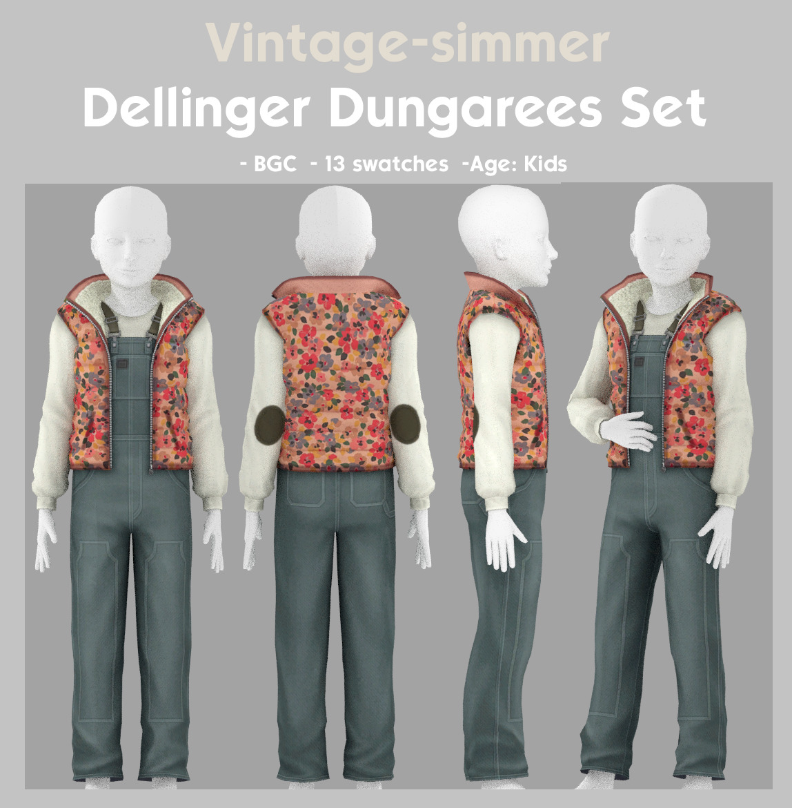 Dellinger Dungarees Set (child) для Симс 4. Скачать мод