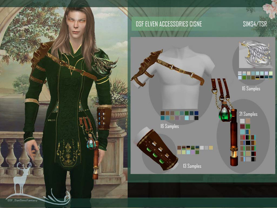 DSF ELVEN ACCESSORIES CISNE для Симс 4. Скачать мод