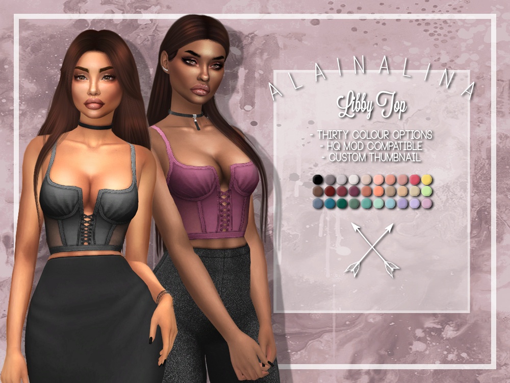 EARLY ACCESS - Libby Top by Alaina Lina для Симс 4. Скачать мод