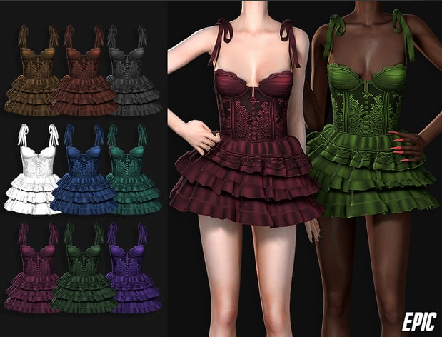 EPIC - Iara Dress для Симс 4. Скачать мод