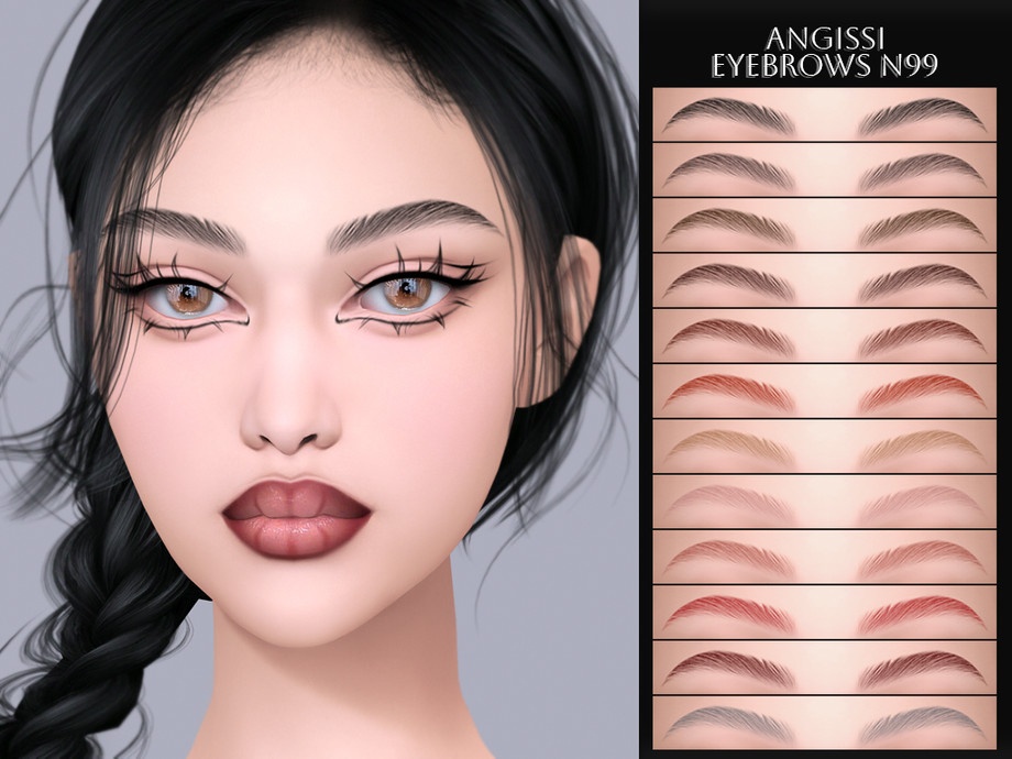 Eyebrows n99 by ANGISSI для Симс 4. Скачать мод