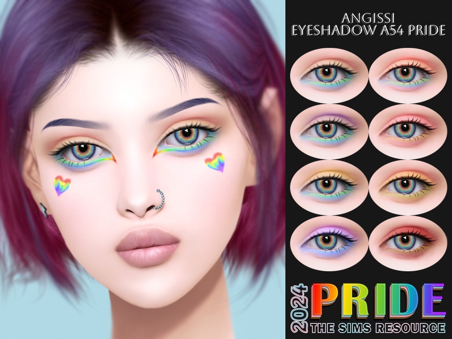 Eyeshadow A54 Pride by ANGISSI для Симс 4. Скачать мод
