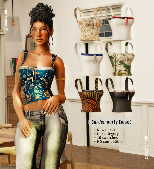 Garden party Corset для Симс 4. Скачать мод