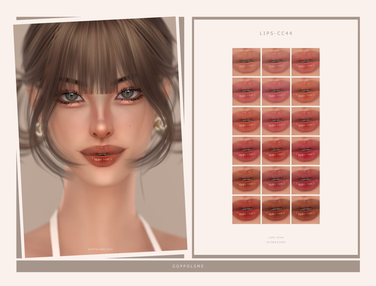 💄Губная помада - GOLD Lips CC44 для Симс 4. Скачать мод