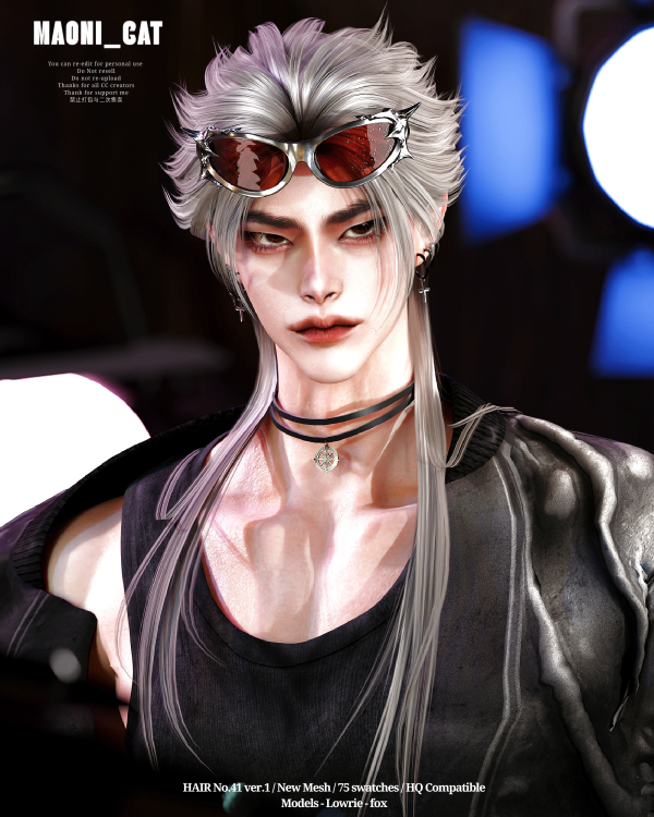 HAIR No.41 ver.1 by Maonicat для Симс 4. Скачать мод