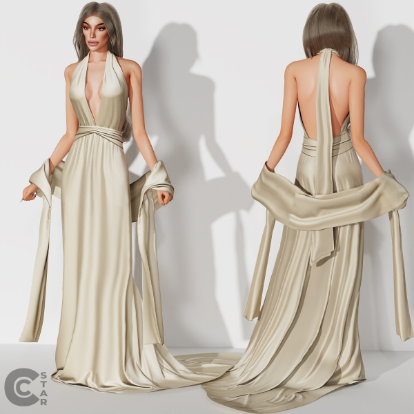 Halter Neck Gown - cool content star для Симс 4. Скачать мод