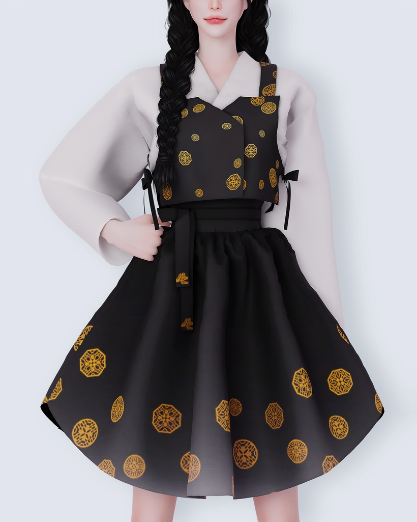 Ханбок WINTERLAND HANBOK DRESS для Симс 4. Скачать мод