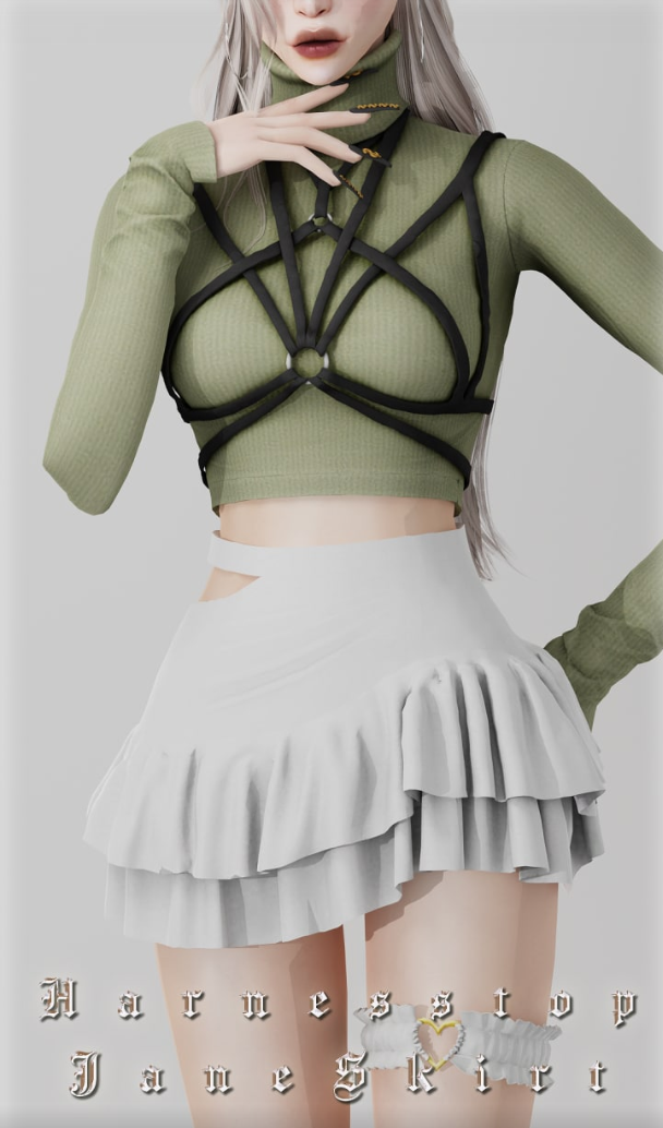 Harness Top & Jane Skirt для Симс 4. Скачать мод