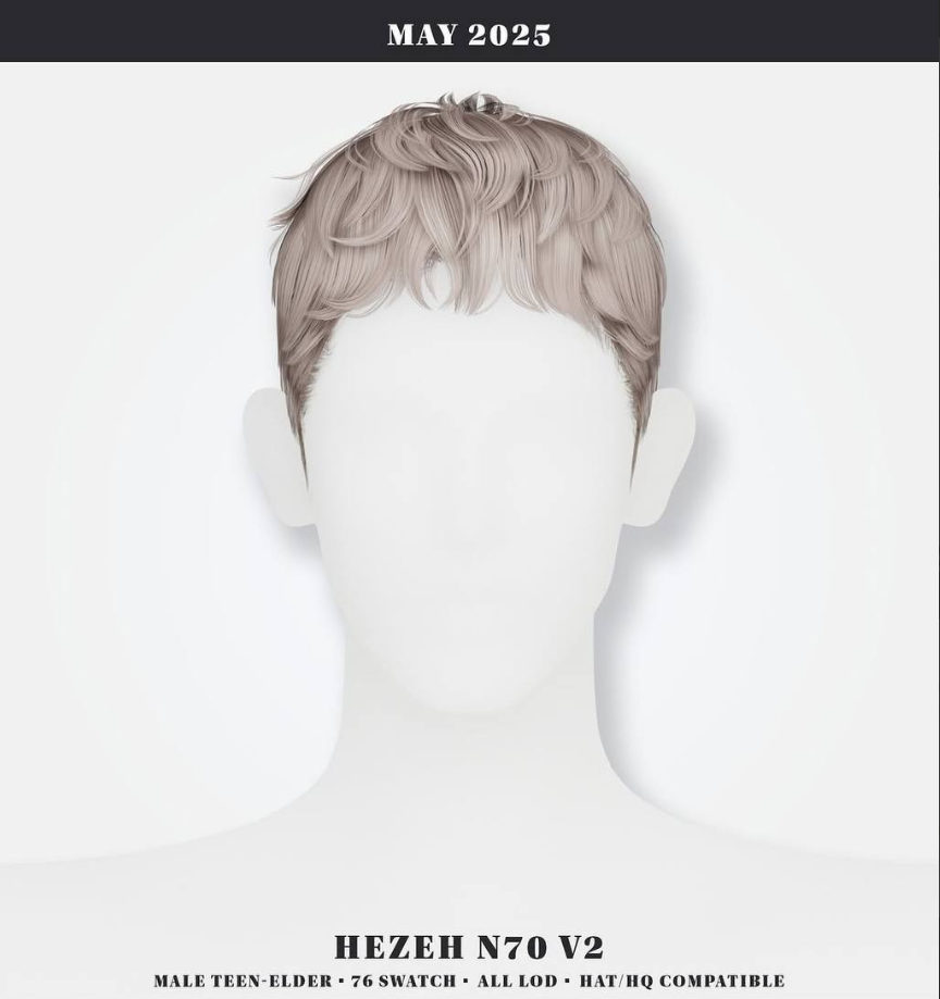 Hezeh - Hair No. 70 v2 для Симс 4. Скачать мод