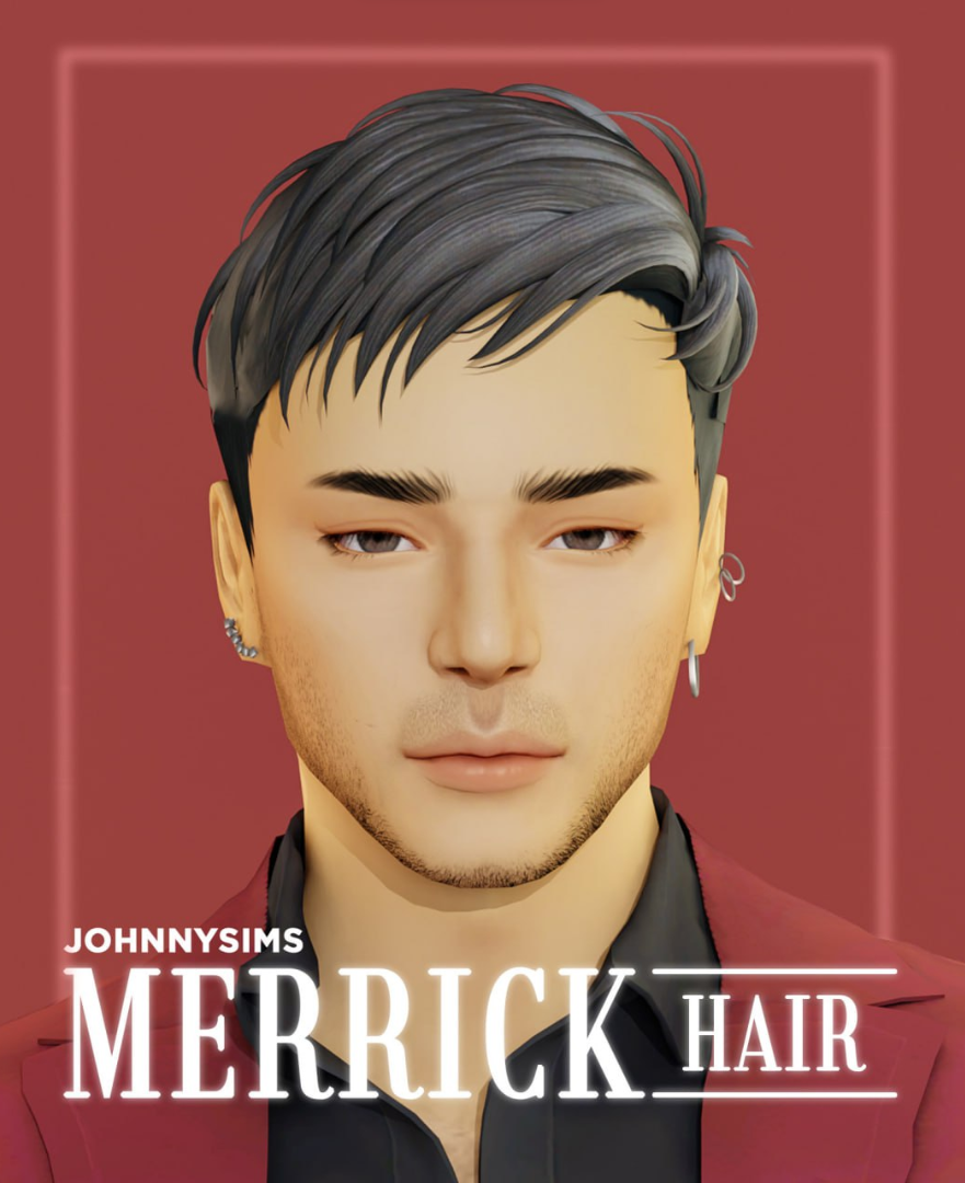 Johnnysims - Merrick Hair для Симс 4. Скачать мод