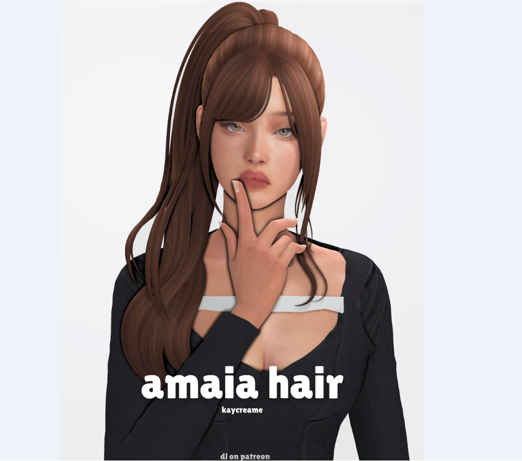 kaycreame - amaia hair для Симс 4. Скачать мод