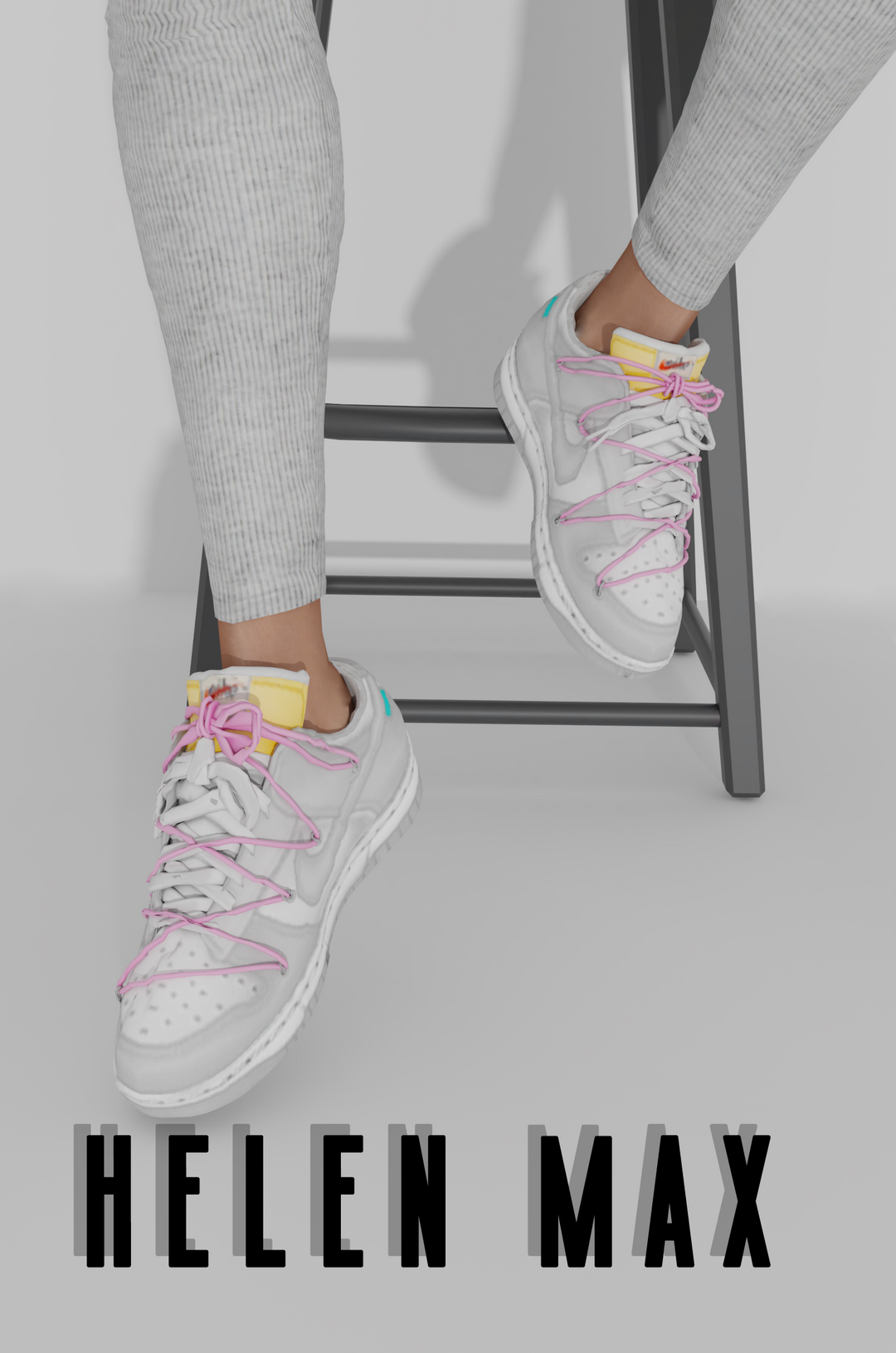 Кеды - nike yellow pink для Симс 4. Скачать мод