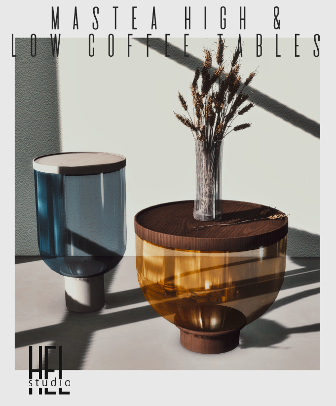 Кофейный столик - Mastea High & Low Coffee Tables для Симс 4. Скачать мод