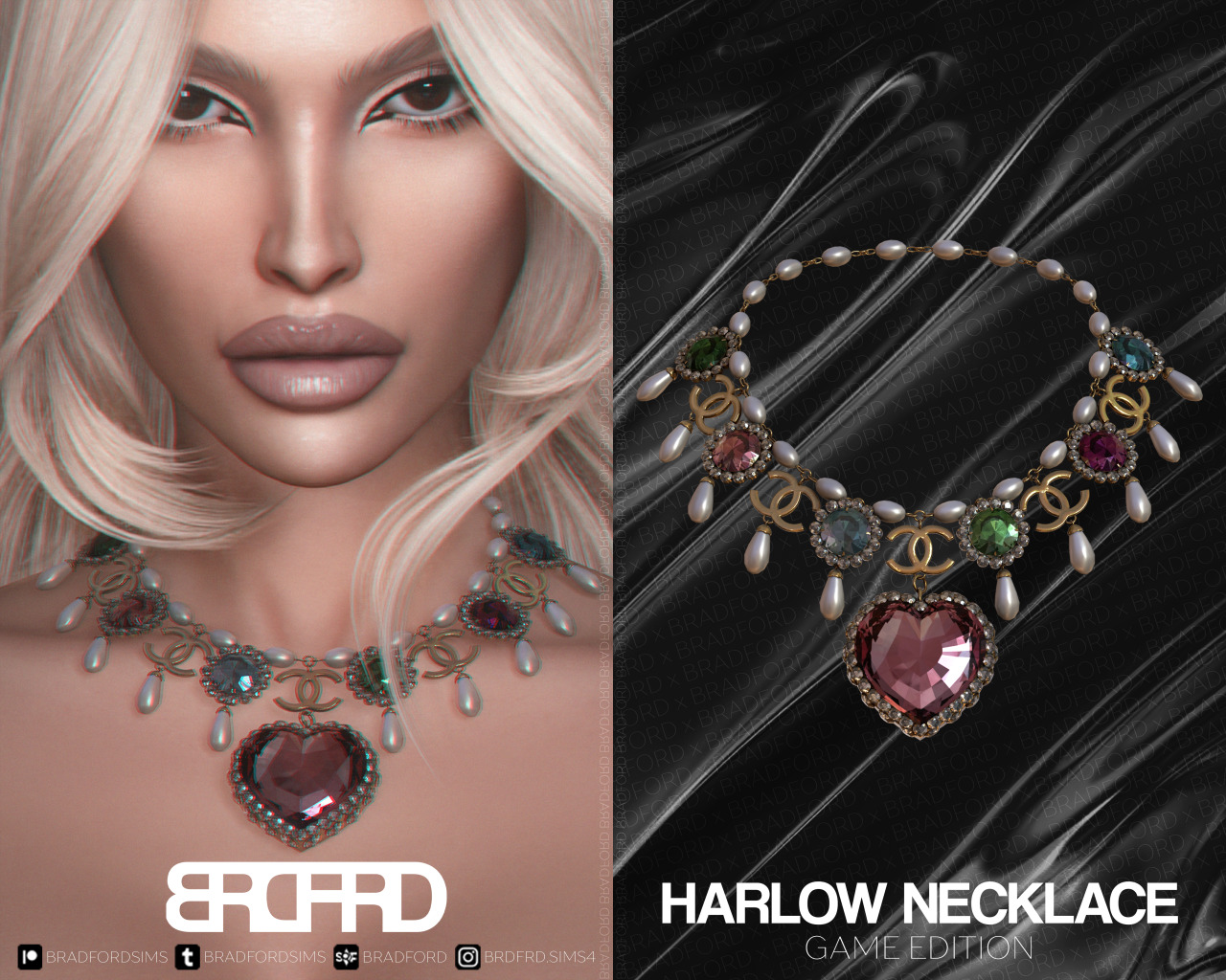 Колье - Harlow Necklace для Симс 4. Скачать мод