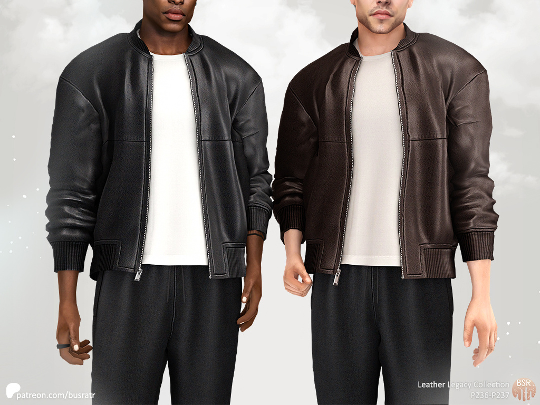 Кожаная куртка и штаны - Men Leather Legacy Collection для Симс 4. Скачать мод