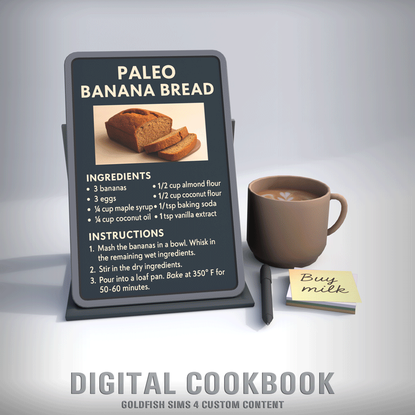 Кулинарная книга - Digital Cookbook🥐 для Симс 4. Скачать мод