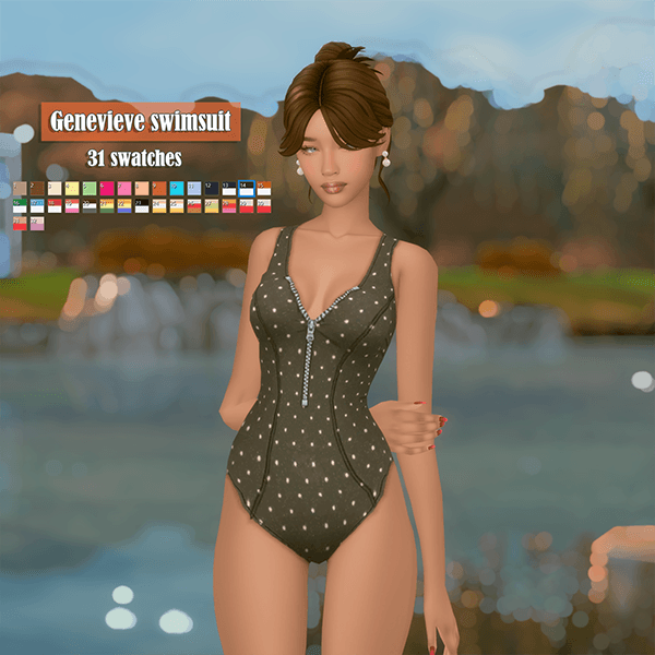 Купальник - Genevieve swimsuit для Симс 4. Скачать мод