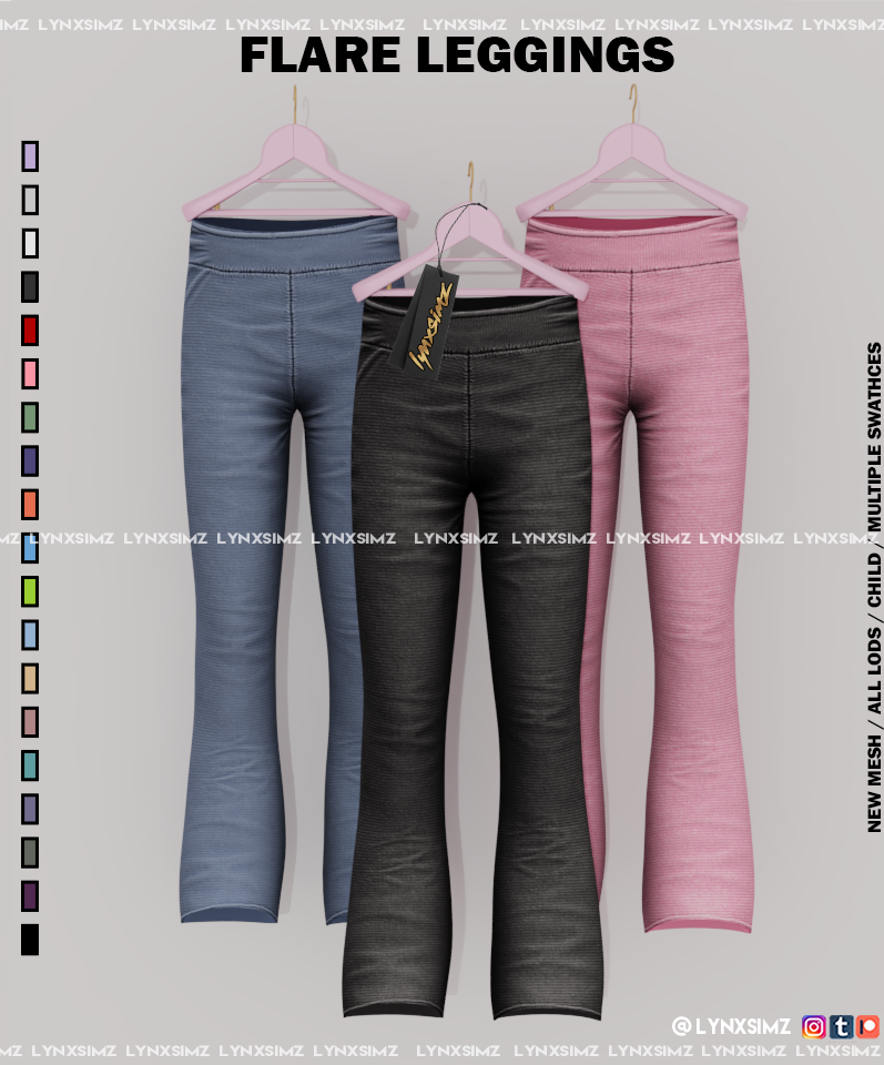 Легинсы - Flare Leggings Child для Симс 4. Скачать мод