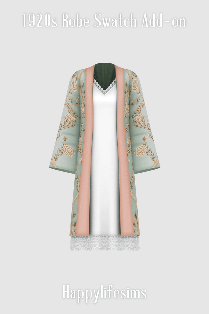 [Lonelyboy] TS4 1920s Nightgown and Robe Set для Симс 4. Скачать мод