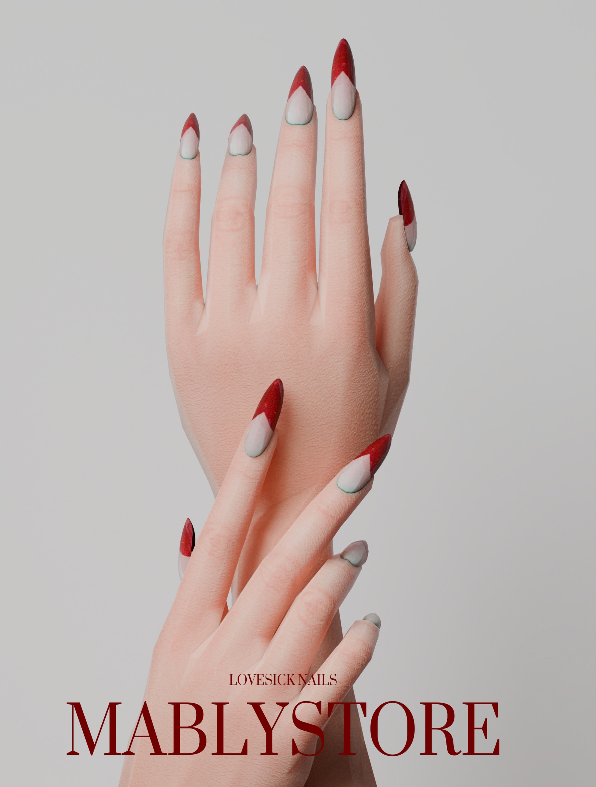✧˚.🎀༘⋆Lovesick Nails red✧˚.🎀༘⋆ для Симс 4. Скачать мод