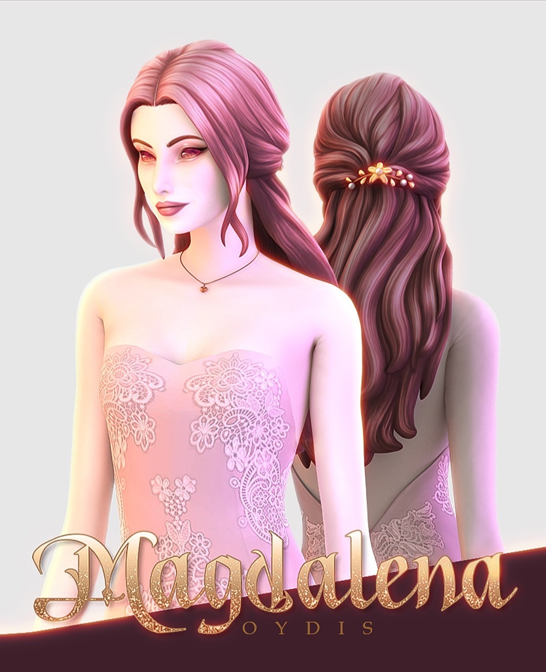 Magdalena Hair  для Симс 4. Скачать мод