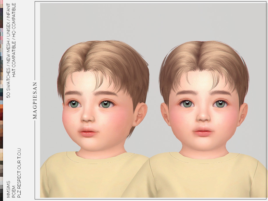 magpiesan - Poem Hair for Infant для Симс 4. Скачать мод