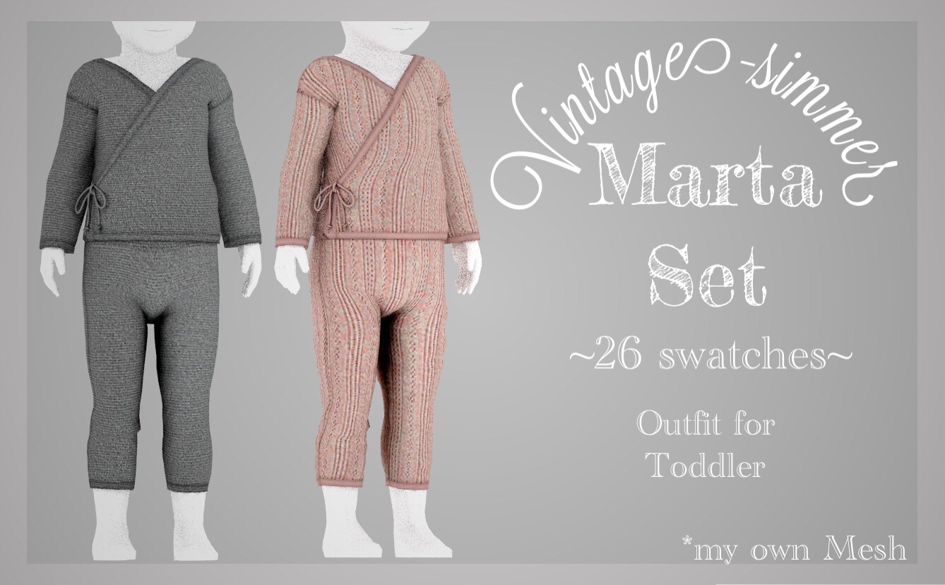 Marta Set Toddler для Симс 4. Скачать мод