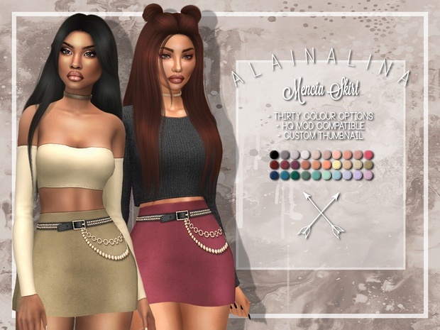 Mencia Skirt by Alaina Lina для Симс 4. Скачать мод