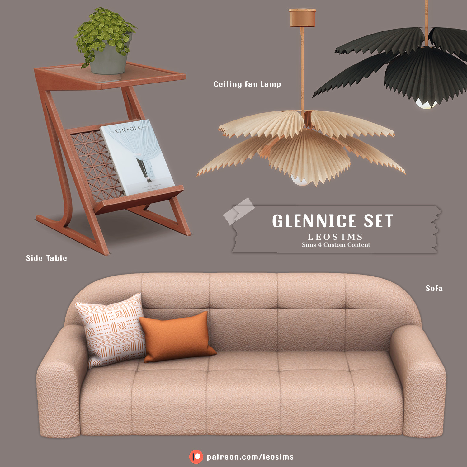 Мини набор мебели - GLENNICE SET для Симс 4. Скачать мод
