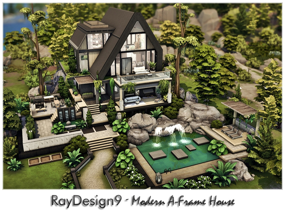 Modern A Frame House для Симс 4. Скачать мод