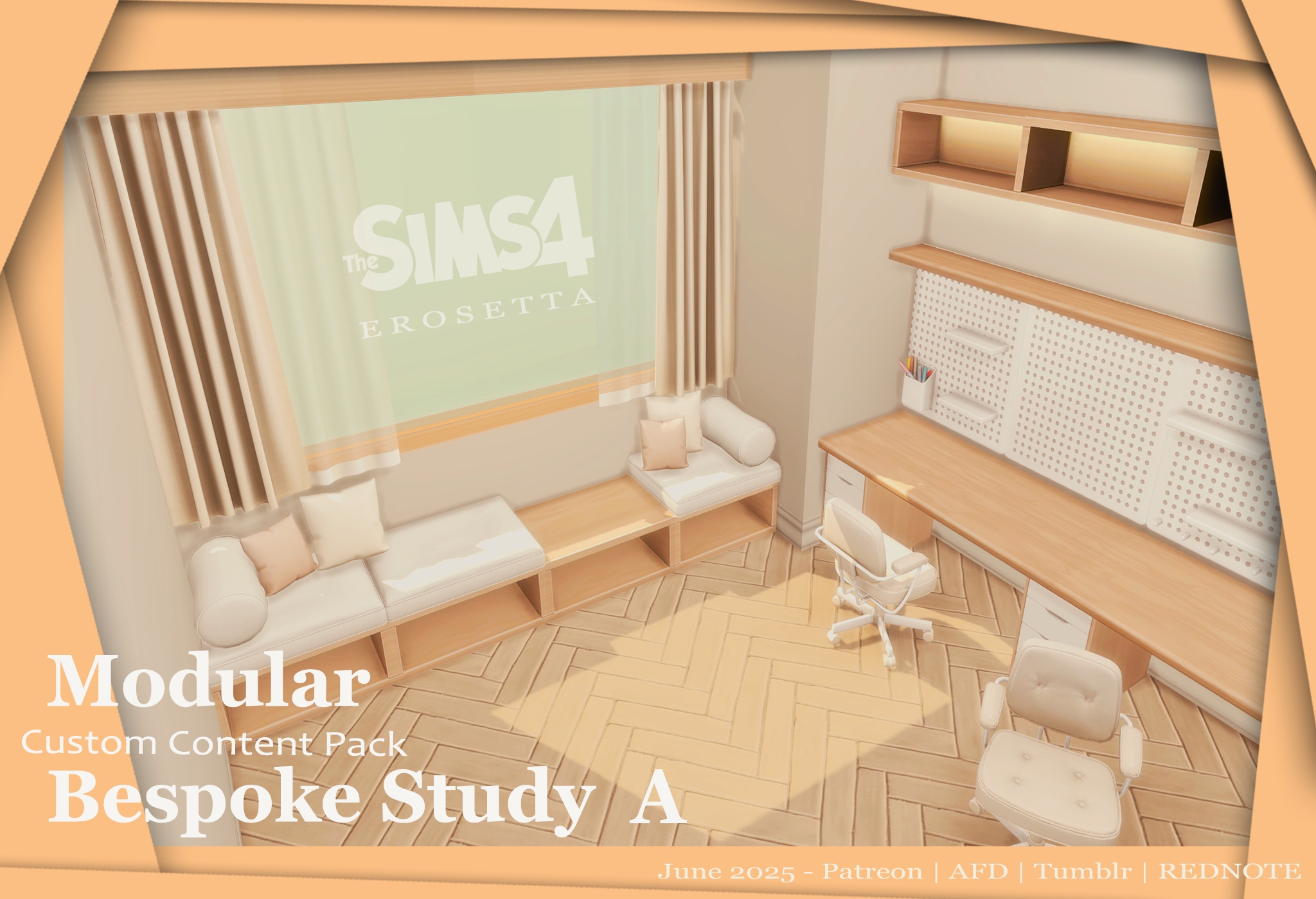 Модульная мебель - Modular Bespoke Study для Симс 4. Скачать мод