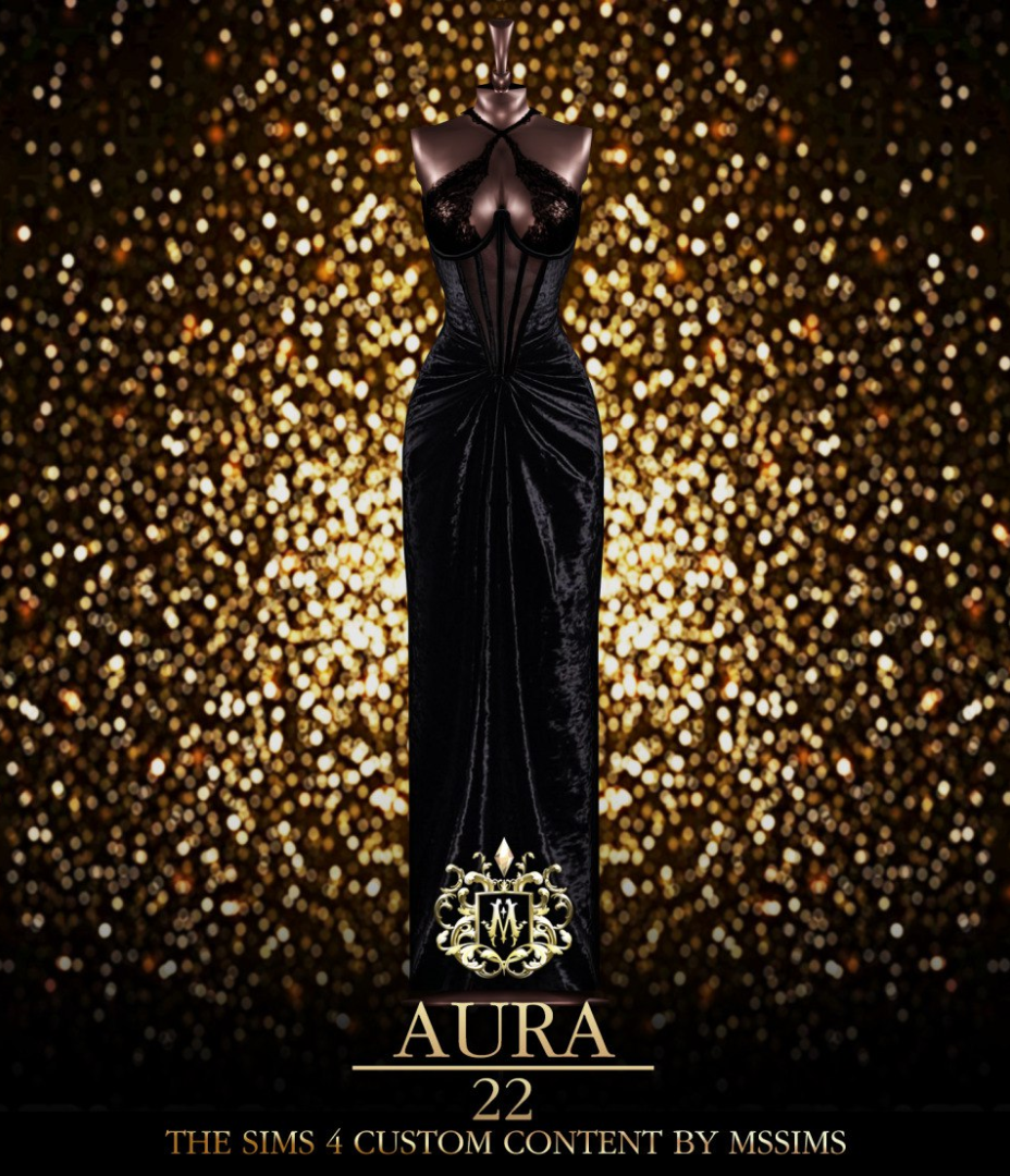 MSSIMS - Aura 22 Gown для Симс 4. Скачать мод