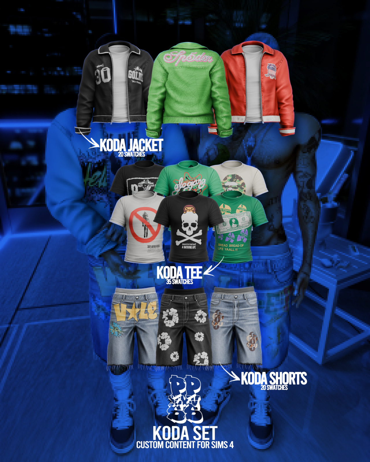 Мужская одежда - Koda Set для Симс 4. Скачать мод