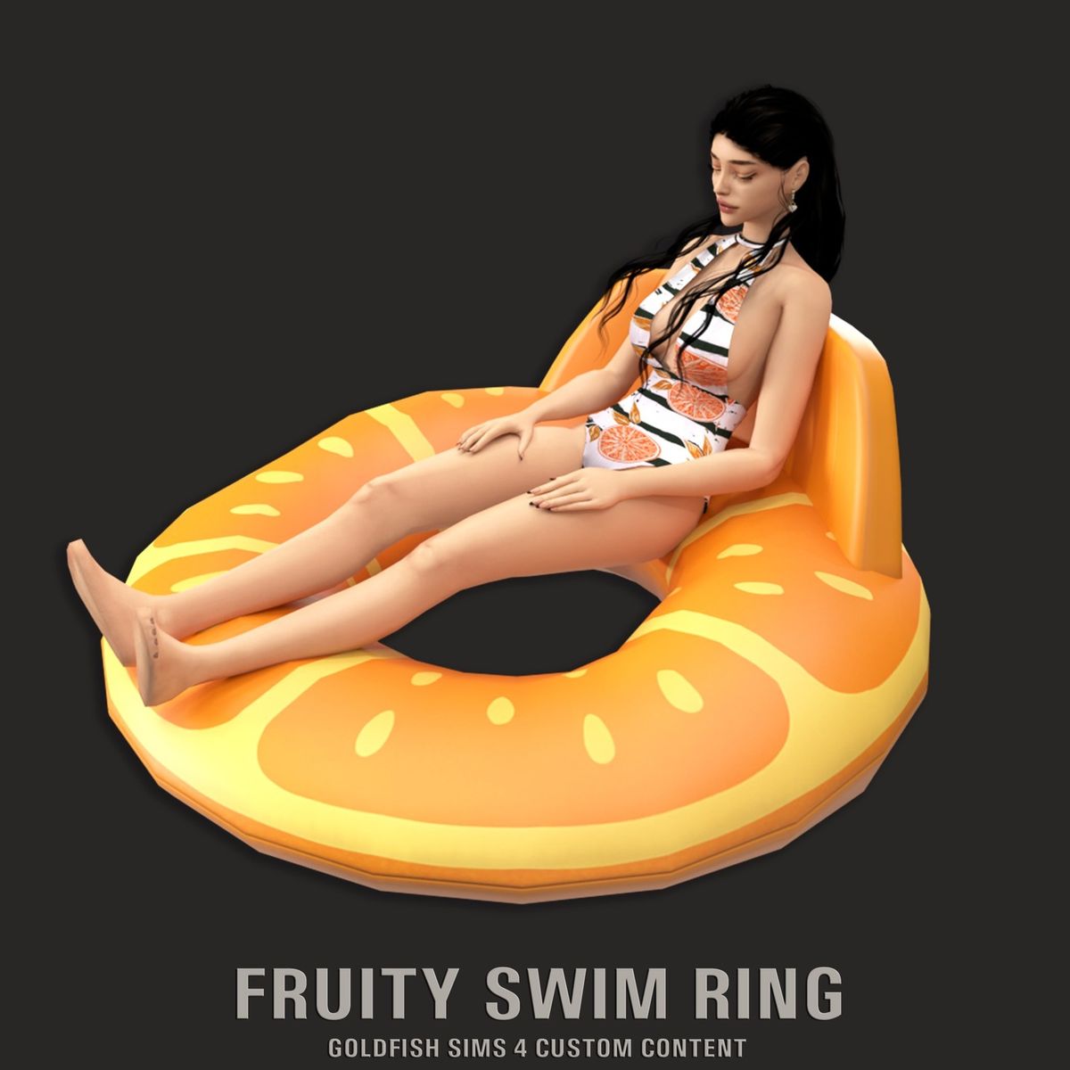 🍊Надувной круг - Fruity Swim Ring для Симс 4. Скачать мод