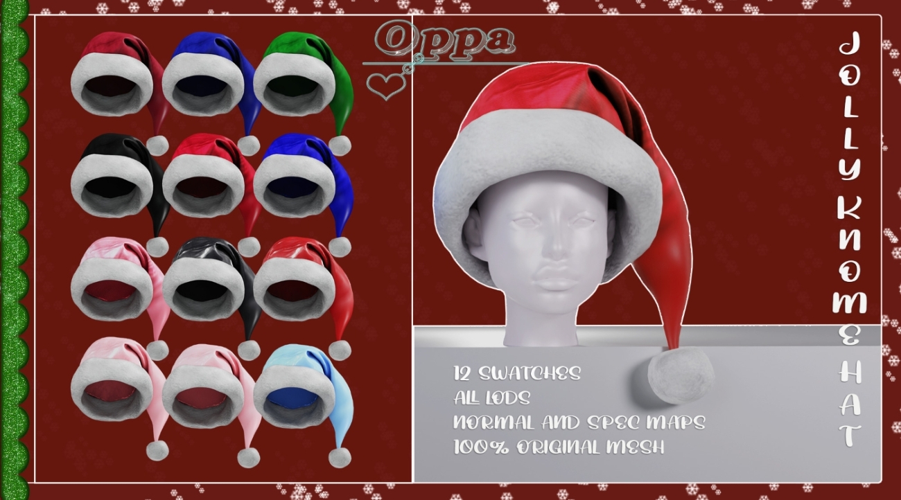 Новогодняя шапка - Jolly Knome Hat для Симс 4. Скачать мод