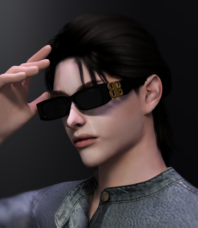 Очки - Balenciaga Dynasty Rectangle Sunglasses для Симс 4. Скачать мод