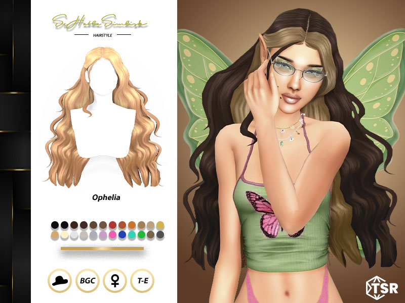 Ophelia Hairstyle для Симс 4. Скачать мод
