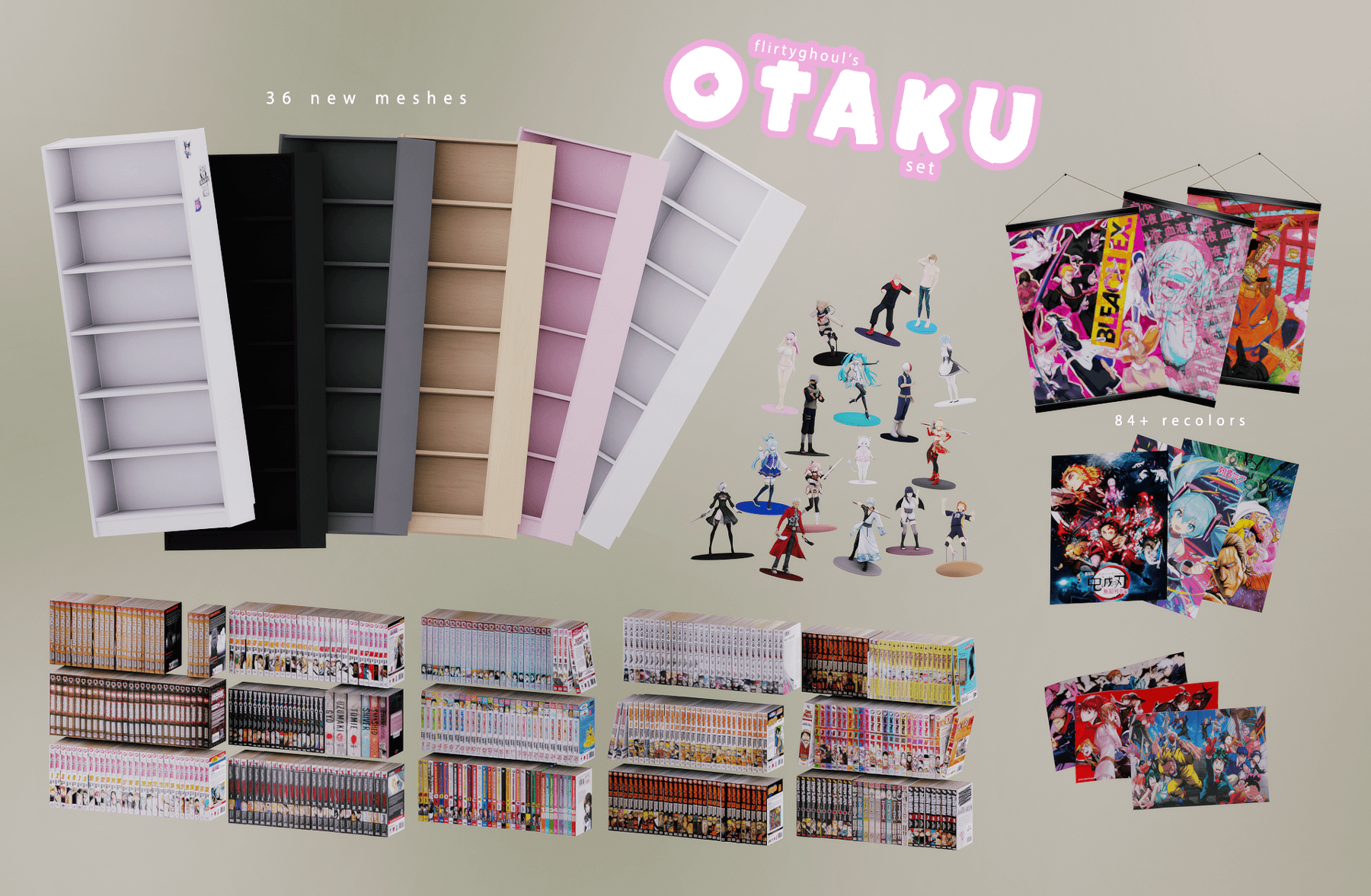 Otaku Set для Симс 4. Скачать мод